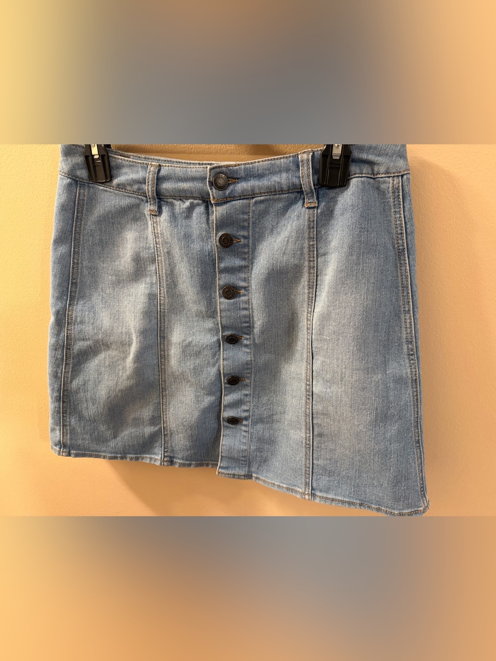 Mossimo Supply Light Blue Denim Button-Front Mini Skirt size 8